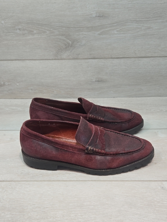 Donald J Pliner Men\'s Leron Oxford Burgundy Suede Penny Loafers Leather Shoes 8M main image 9